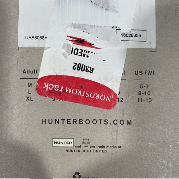 NIB $55 Hunter‎ [ Medium 5 6 7 ] Chelsea Down Insulated Boot Socks Military Red - Picture 5 of 14